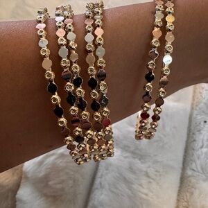 14K Gold Plated 7-Piece Bangle Set | Stackable Gold Bracelets - Luxe Stack